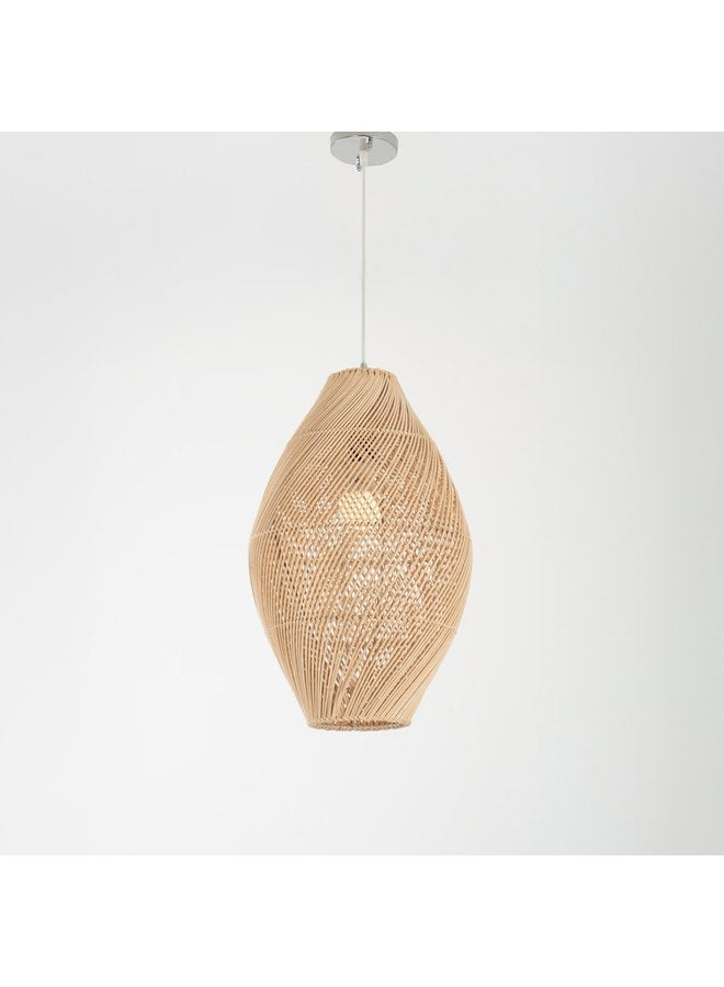 تبس هوم لمب نجفة TBS باللون بيج مصنوعة من بامبو لإضاءة المنزل والديكور - Image 1